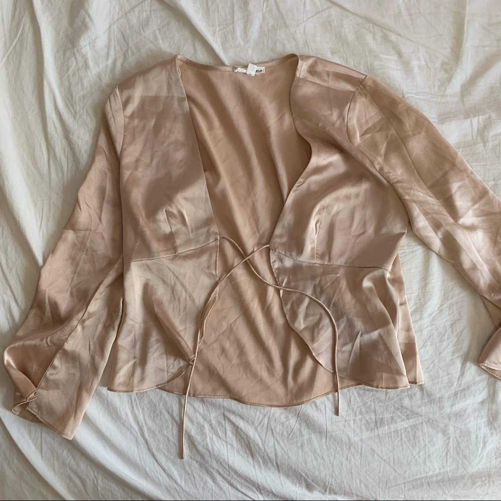 silk tie blouse